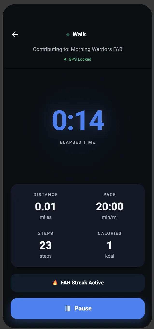 Walk tracking interface
